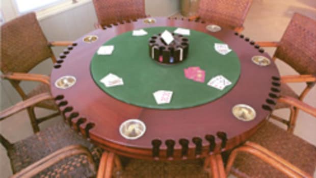 The original poker table at the Harry S. Truman Little White House in Key West, Fla.