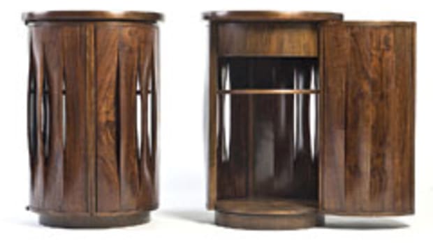 Side tables by Thomas Hucker in American black walnut.
