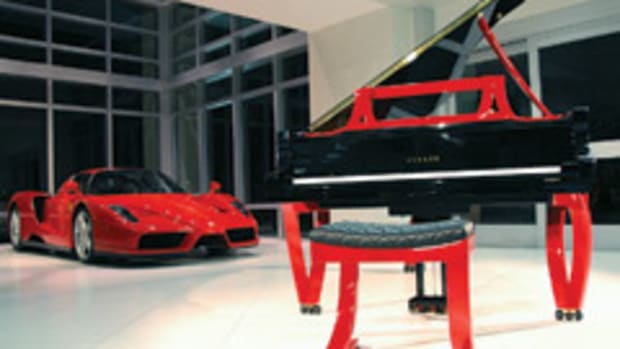 The Grand Rossa piano from ResInno is named after Ferrari's 1957 Testa Rossa race car and painted in the iconic Ferrari red.
