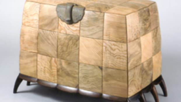 Brian Newell’s “Blanket Chest,” made of Japanese cedar, Macassar ebony, Lebanon cedar and cast iron.
