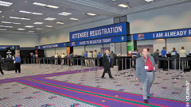 The registration lines were short at the AWFS fair, with attendance reportedly down about 50 percent.