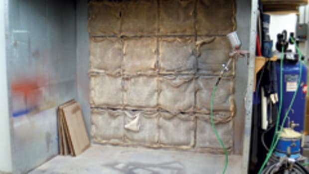 A typical commercial spray booth.