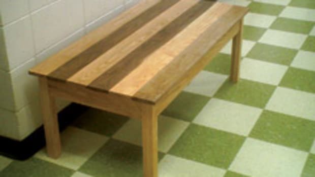 A coffee table by students from Bert Christenson's woodworking class at Westosha Central High School in Salem, Wis.