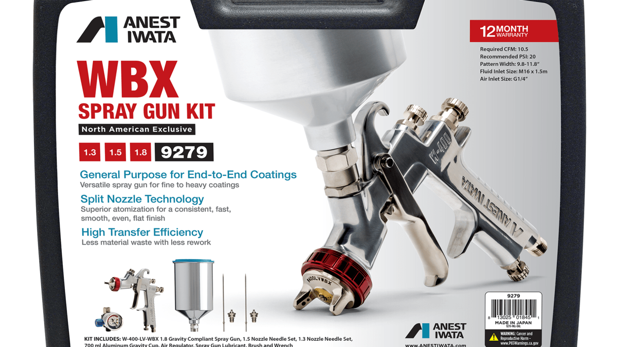 Anest Iwata Primer/Sealer Spray Gun with Regulator - W-400-LV-WBX