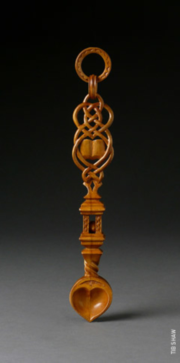 A spoon made by Sion Llewellyn and Kristin Le Vier is featured in the Fuller Craft Museum exhibit.