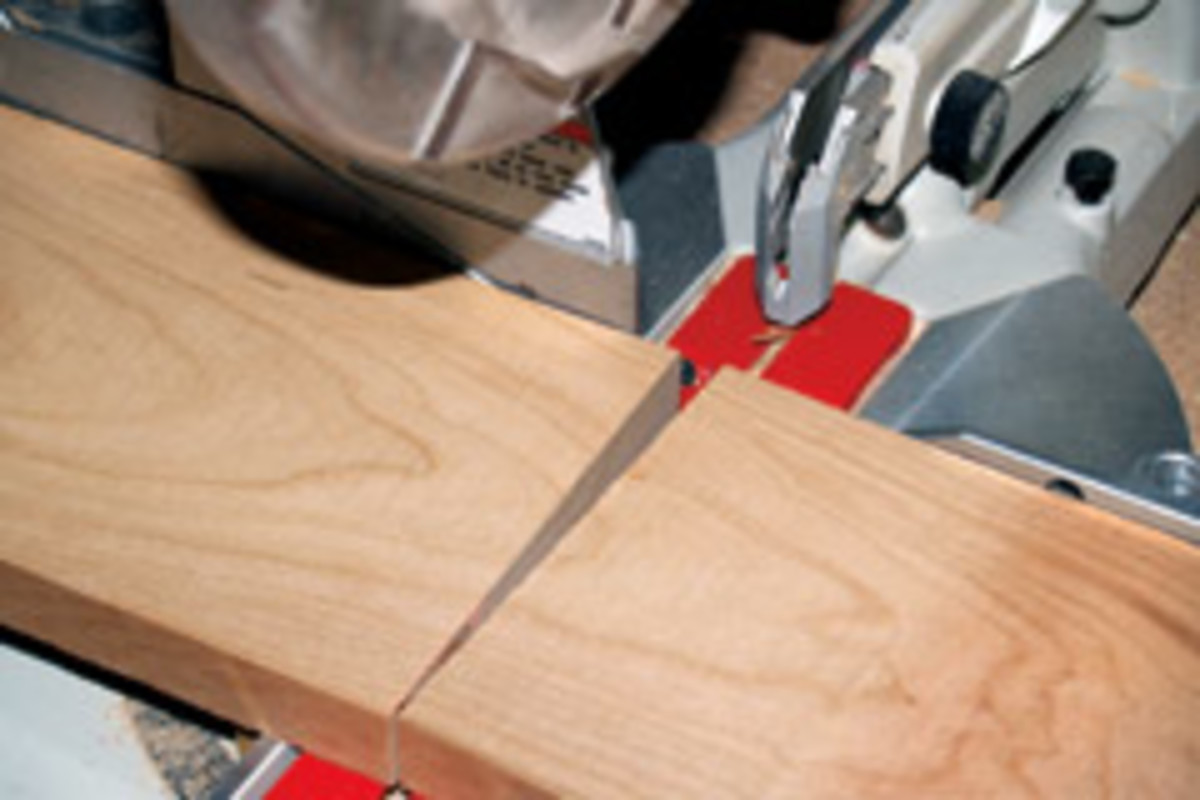 If a board isn't straight at the miter saw fence, the kerf will close at the back as the cut is made and could kick back.