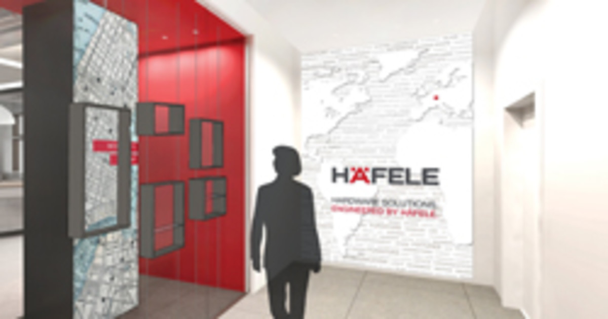 The entrance to Häfele’s showroom.