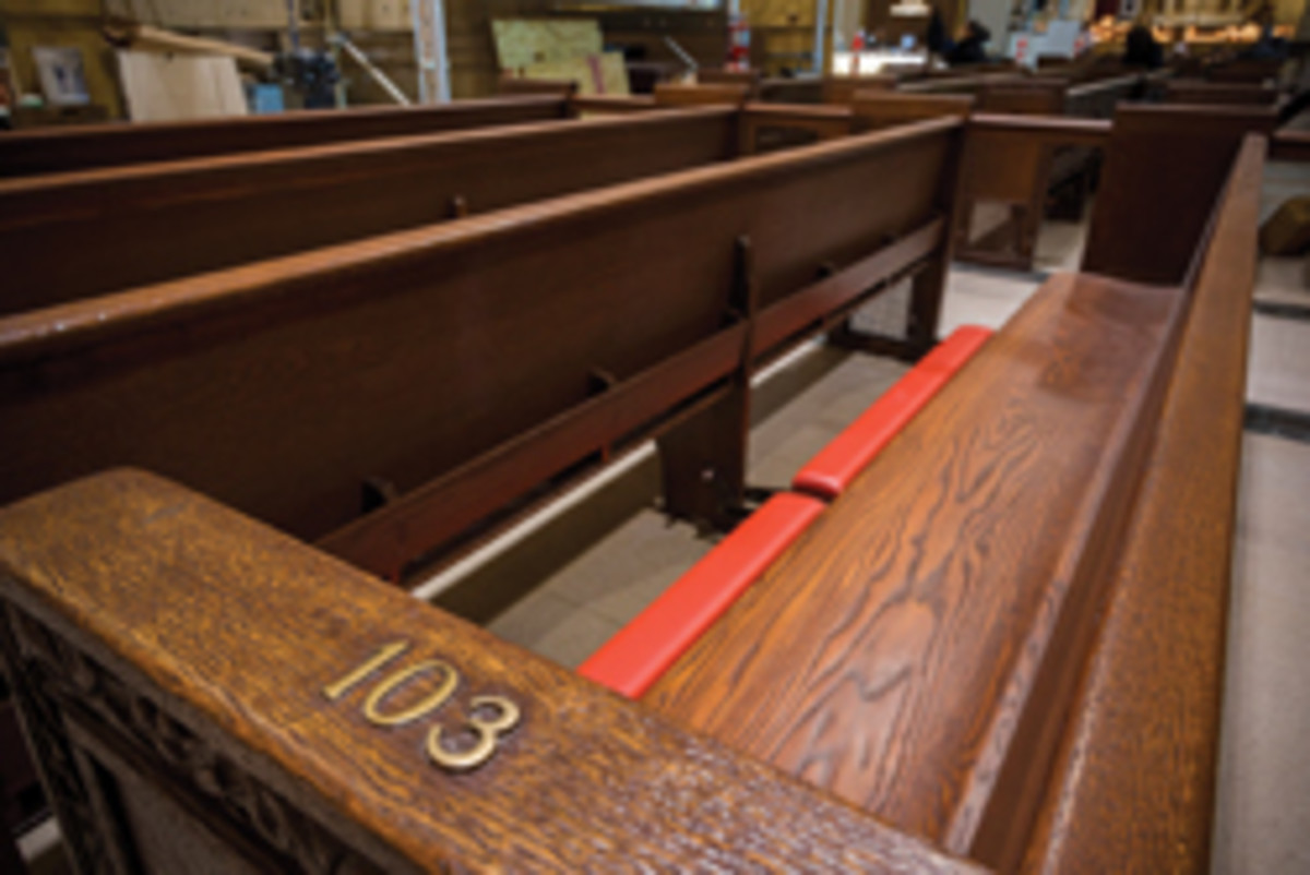 The old pews have been in service since 1927. The total restoration project is expected to cost $175 million and be completed by the end of 2015.