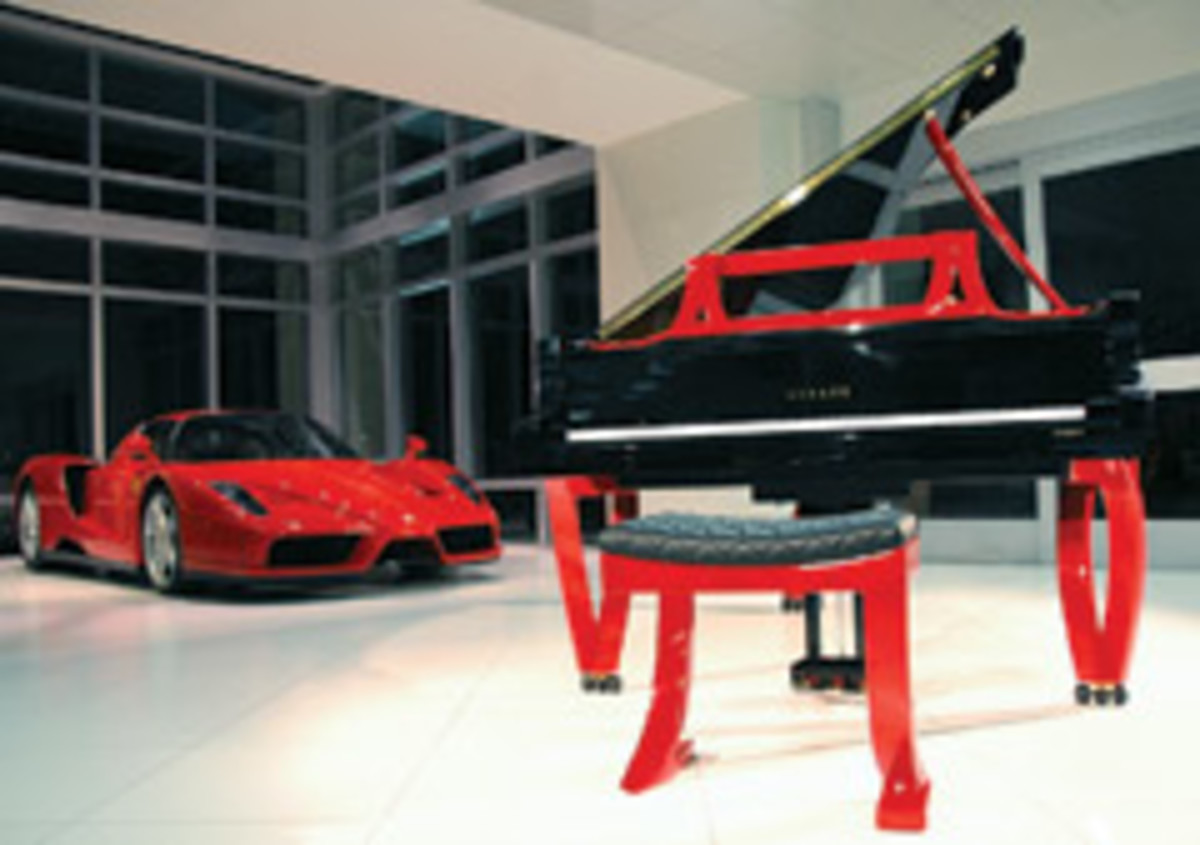 The Grand Rossa piano from ResInno is named after Ferrari's 1957 Testa Rossa race car and painted in the iconic Ferrari red.