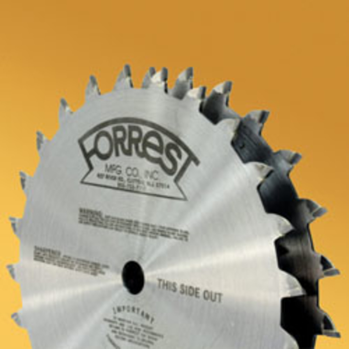 Among Forrest Manufacturing’s new blades is this 8” diameter thin kerf dado set (DK0824316) that was designed for clean-cutting 3/16” wide grooves.