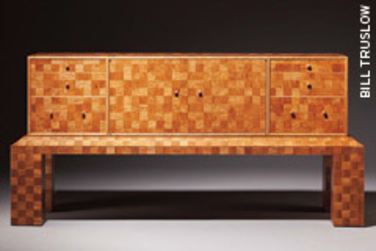 Brian Reid used cherry, maple, Alaska yellow cedar, poplar and MDF for his "2700 Squares," which can be viewed at the Messler Gallery at the Furniture Center for Craftsmanship.
