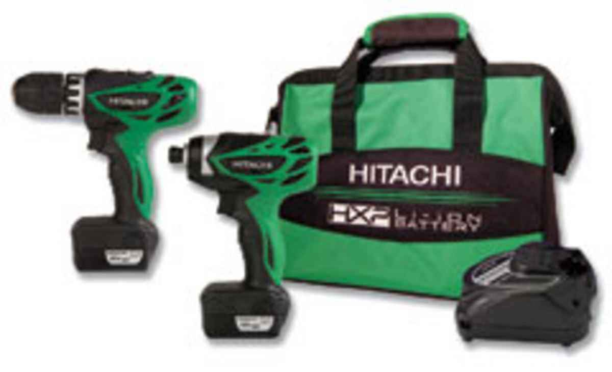 Hitachi offers its 12-volt drill/driver and impact driver in a combo kit.