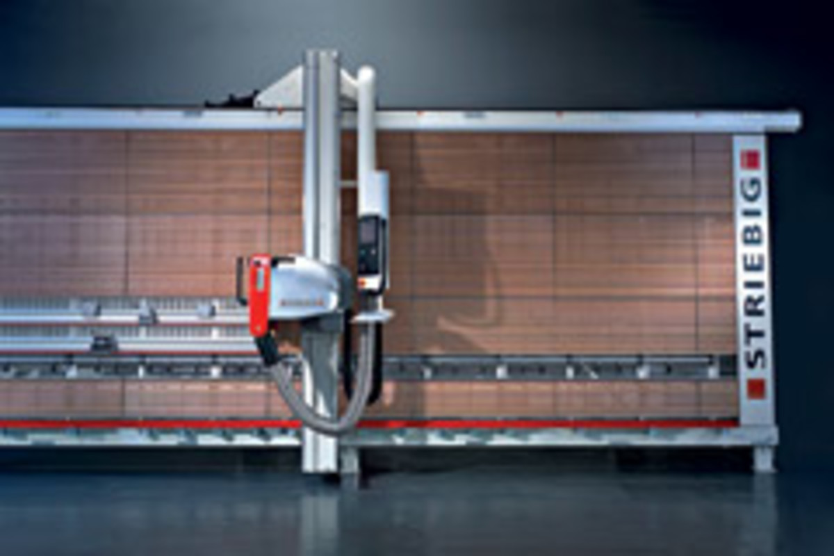 The Striebig Control and Evolution vertical panel saws now have a touch-screen color monitor for control of most saw functions and troubleshooting diagnostics.