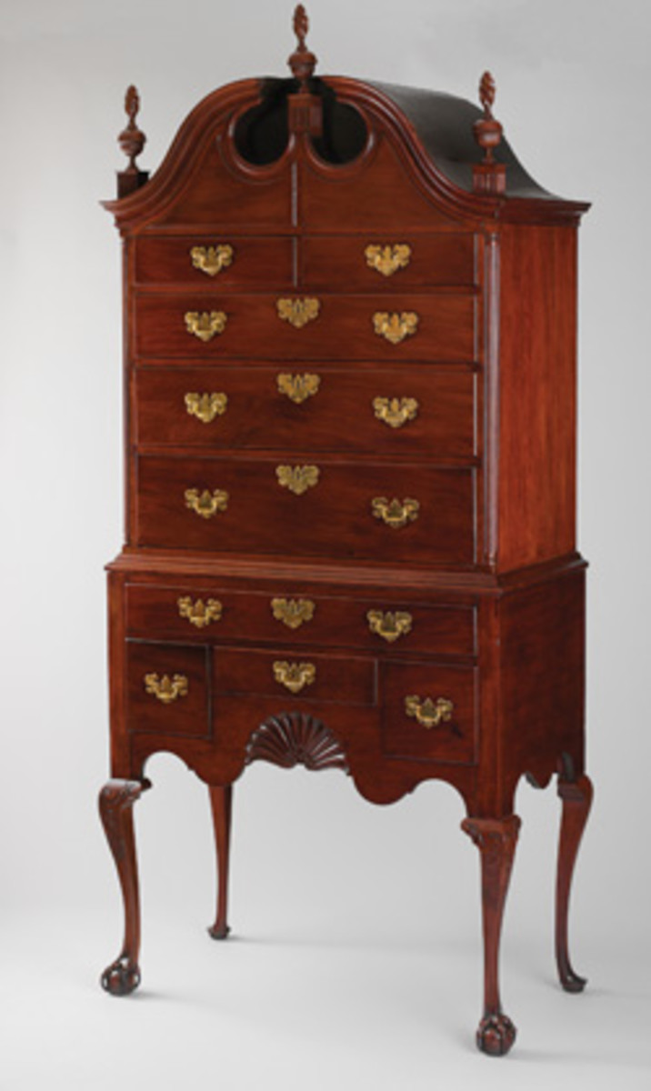 The Yale University exhibit includes this Newport high chest of drawers by John Townsend.