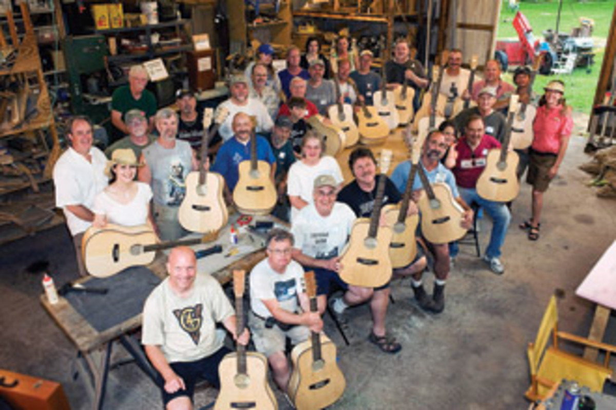 Eighty volunteers completed 20 guitars in two days.