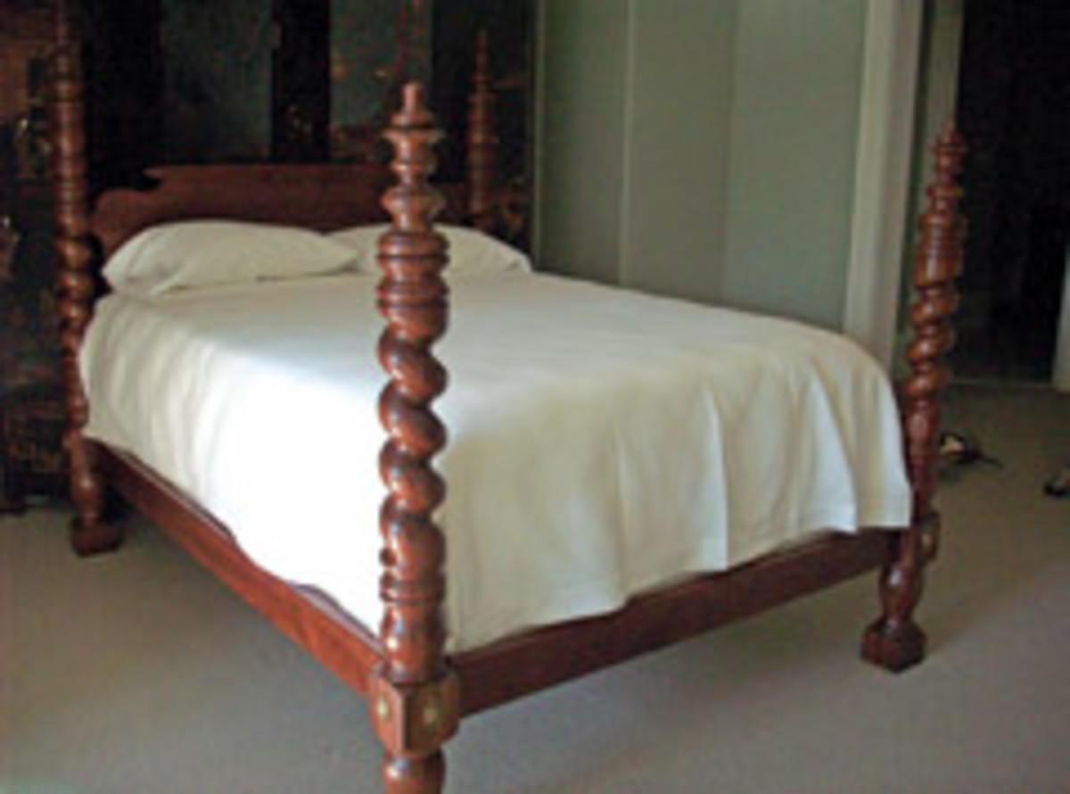About 35 percent of deGruy's business is custom beds. DeGruy's turnings are done in-house on a homemade 10" lathe.