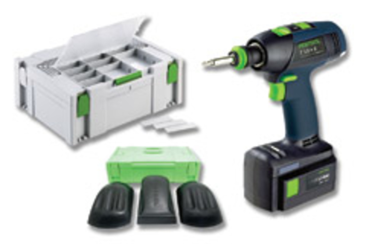 Festool USA is now selling non-set versions of its T 12+3 and T 15+3 drill/drivers as well as three hand-sanding blocks and a new containment system.