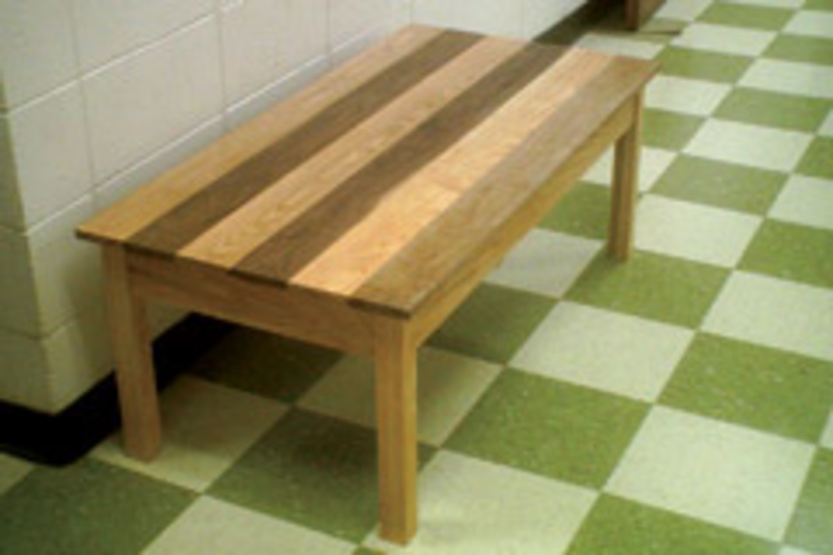 A coffee table by students from Bert Christenson's woodworking class at Westosha Central High School in Salem, Wis.