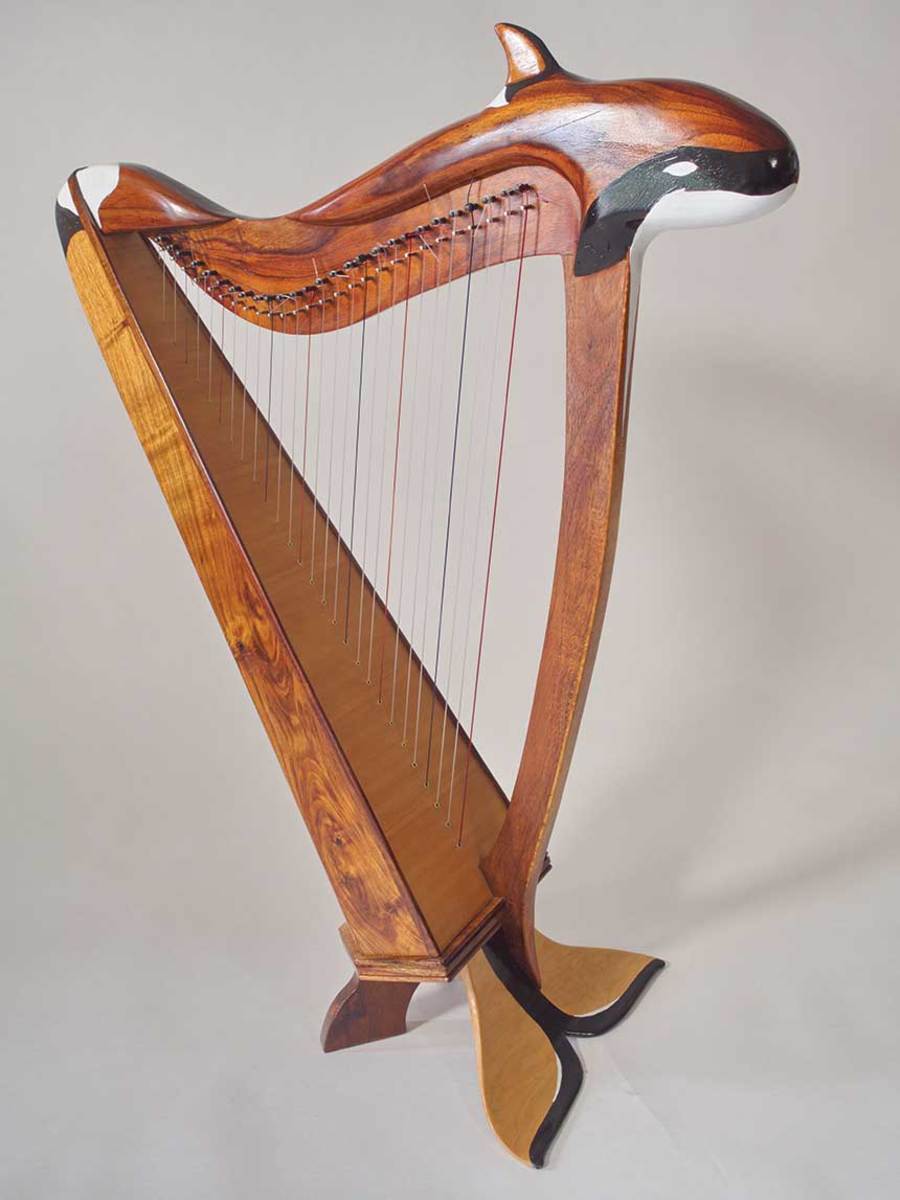 The Port Townsend Woodworkers Show featured this carved harp by John Edwards.