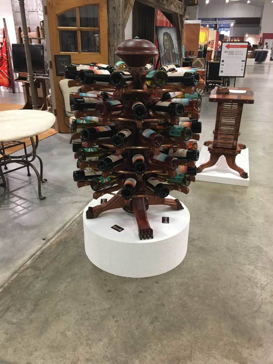 Wine rack by Nicholis Kosorok of Kosorok Family Traditions in Roberts, Mont., an exhibitor at Western Design.