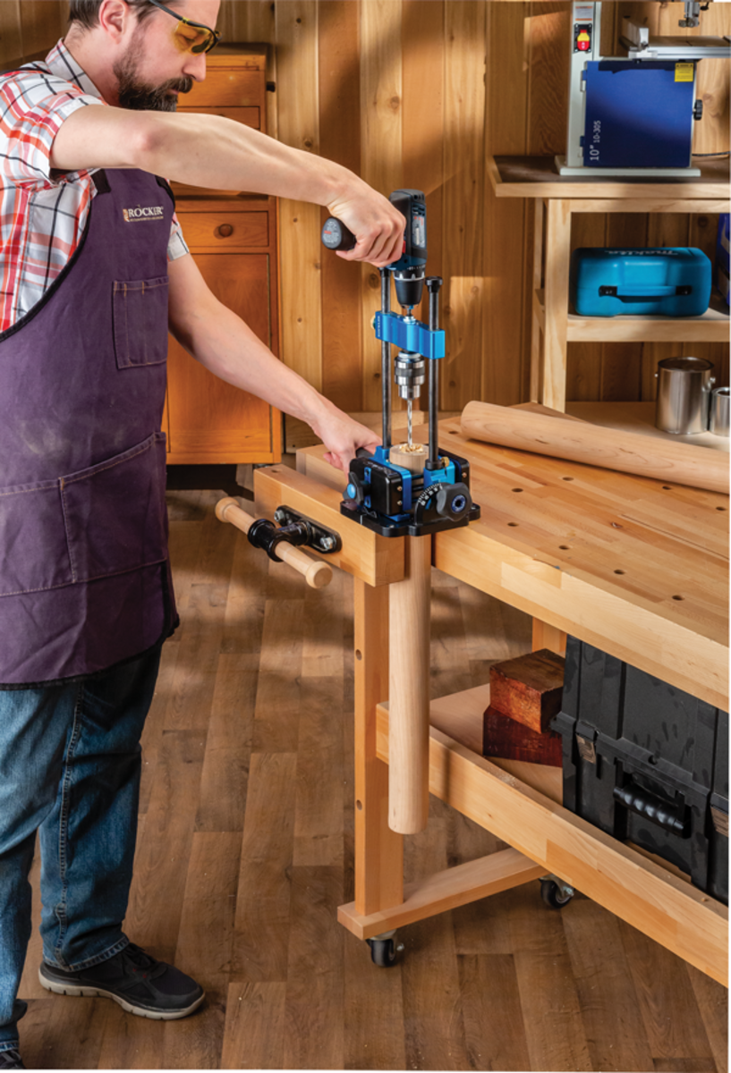 New drill guide and vice from Rockler - Woodshop News