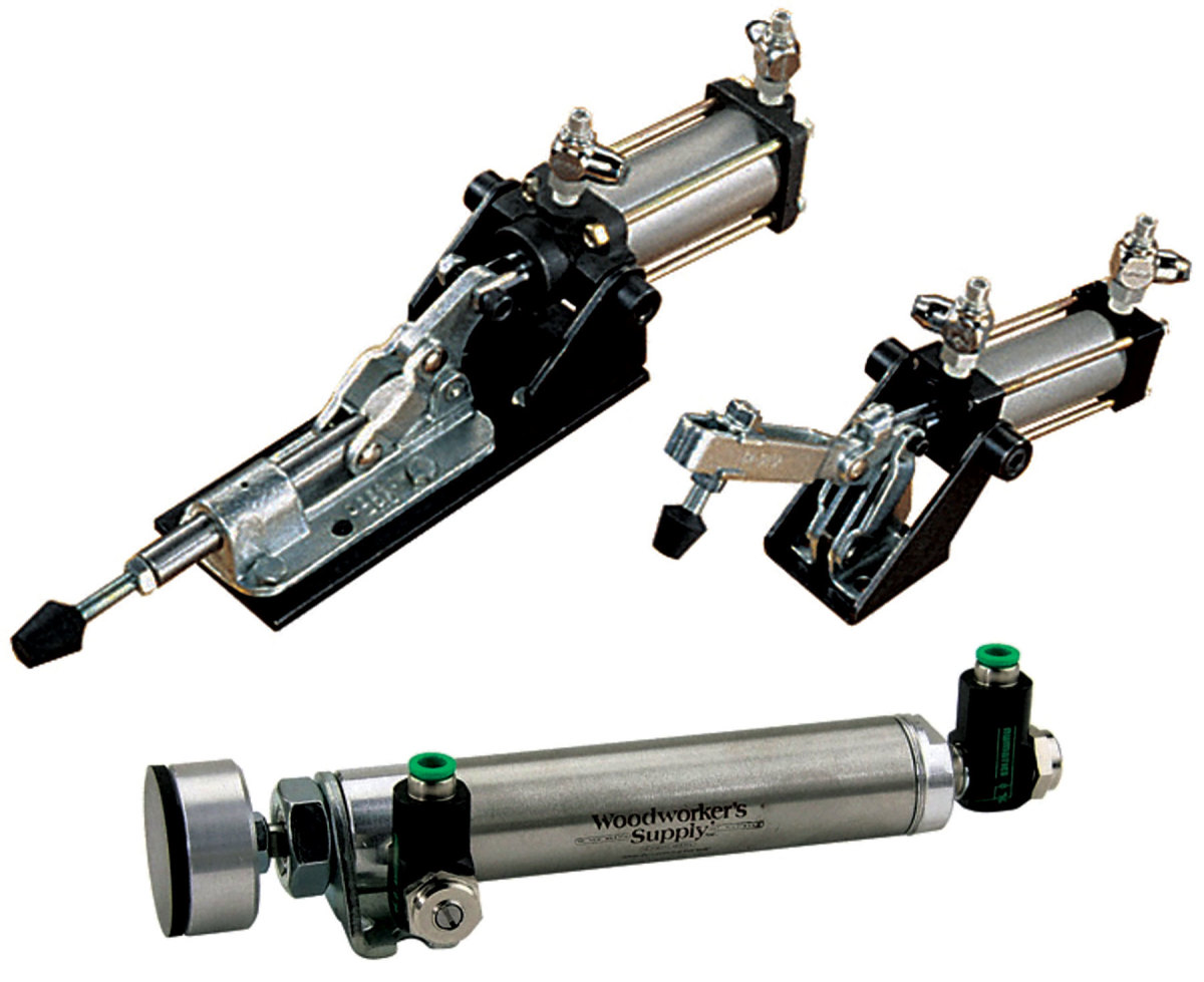 Pneumatic clamps available from Woodworkers Supply.