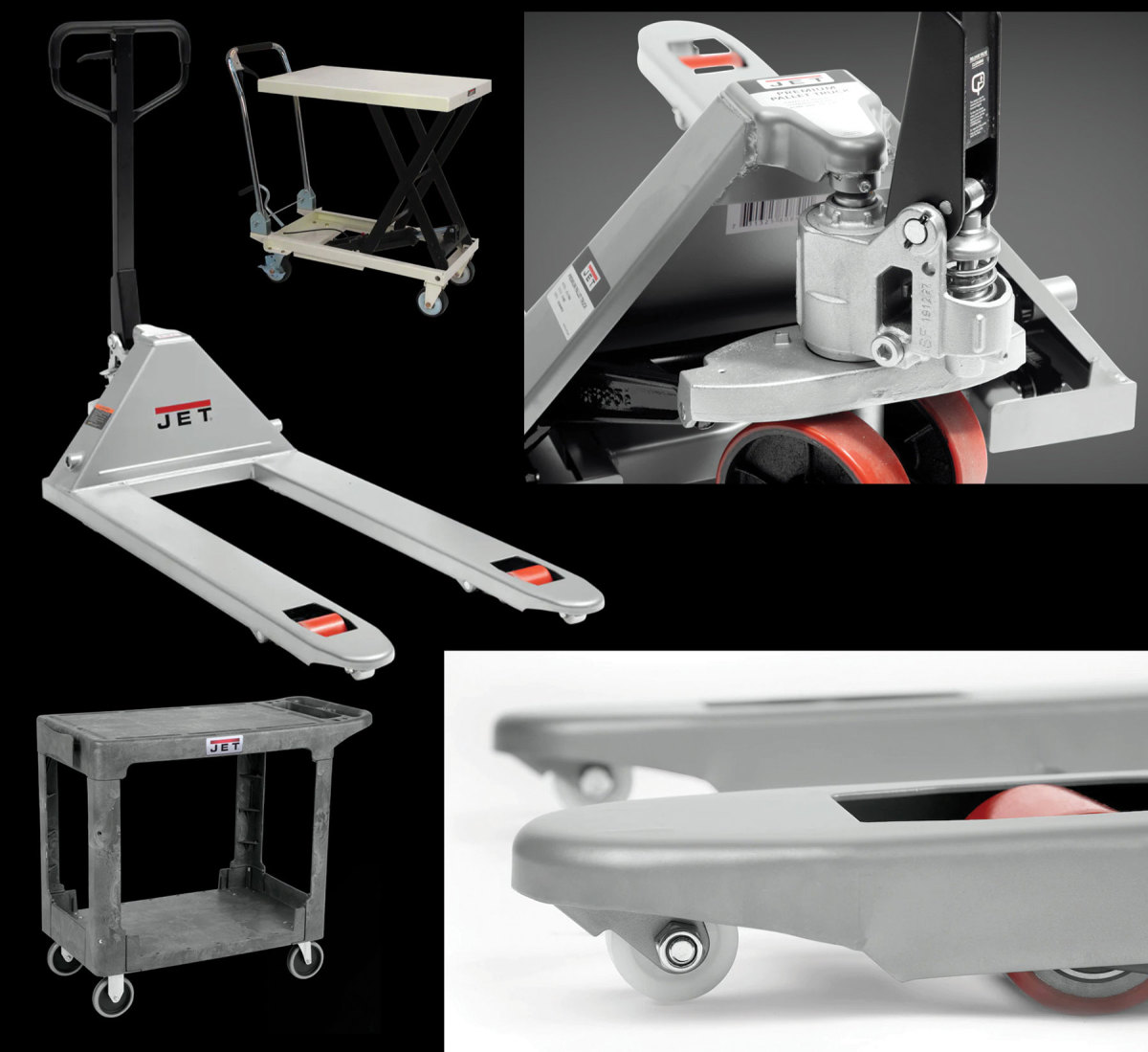 JPW’s JET pallet truck and carts.