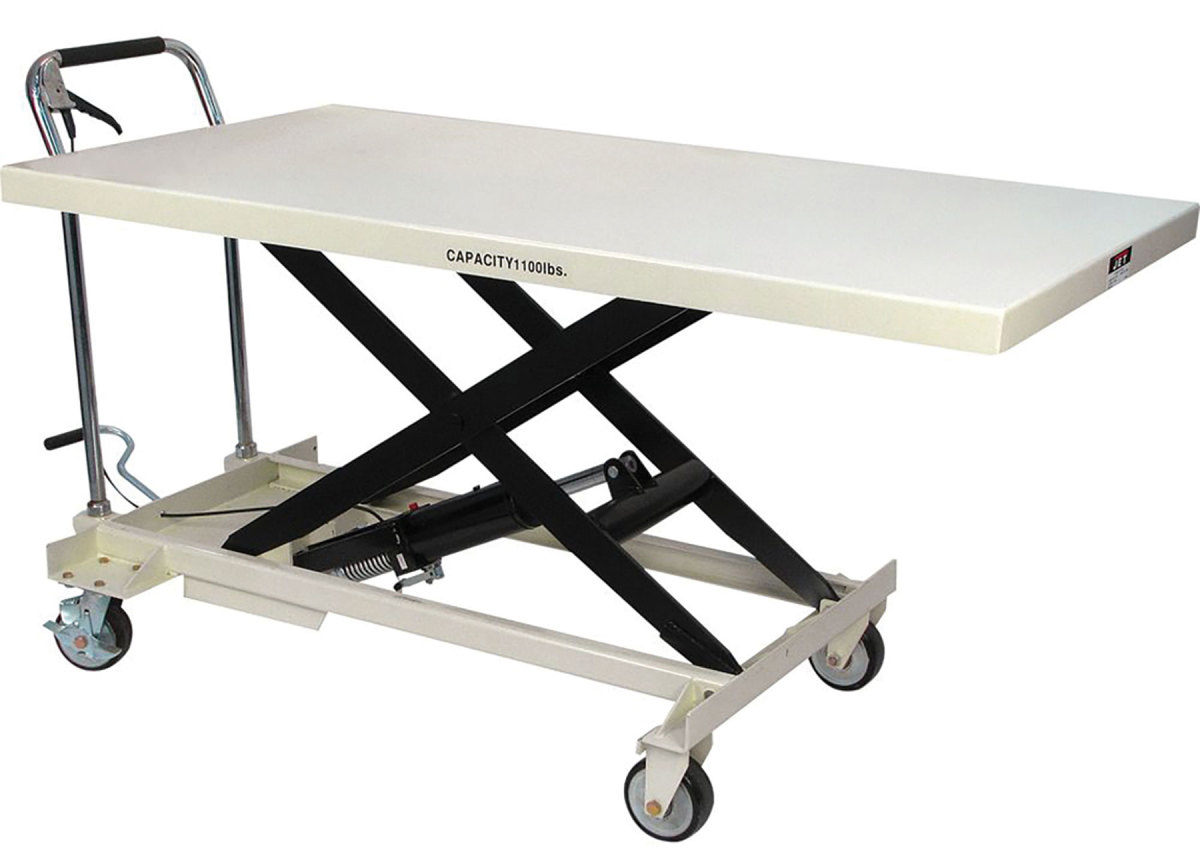 JET’s Jumbo Scissor Lift Table, model SLT-1100, available from Beaver Industrial Supply.