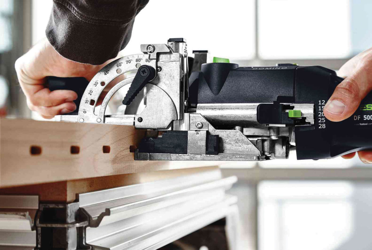 Chopping mortises with a Festool Domino.