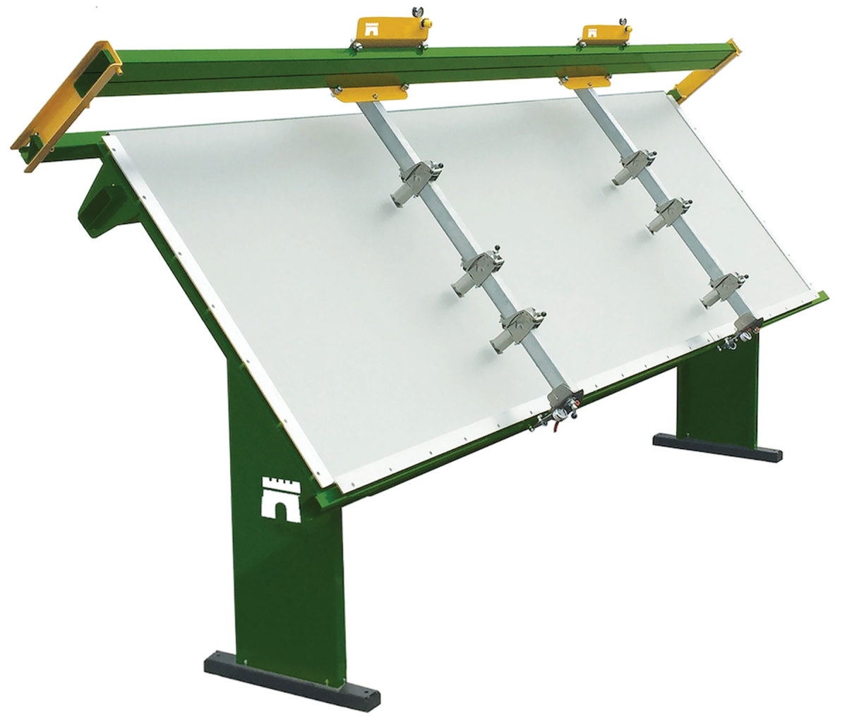 A 4’ x 12’ face frame assembly table, available from Castle USA.