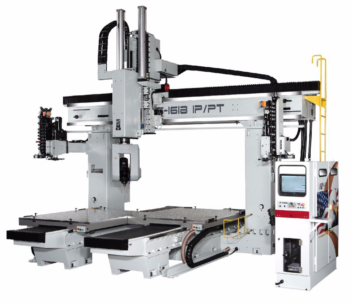 Anderson America’s offerings include the Axxiom Series of 5-axis machining centers with a moving table.