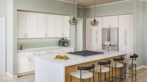 New Shell White finish from NorthPoint Cabinetry